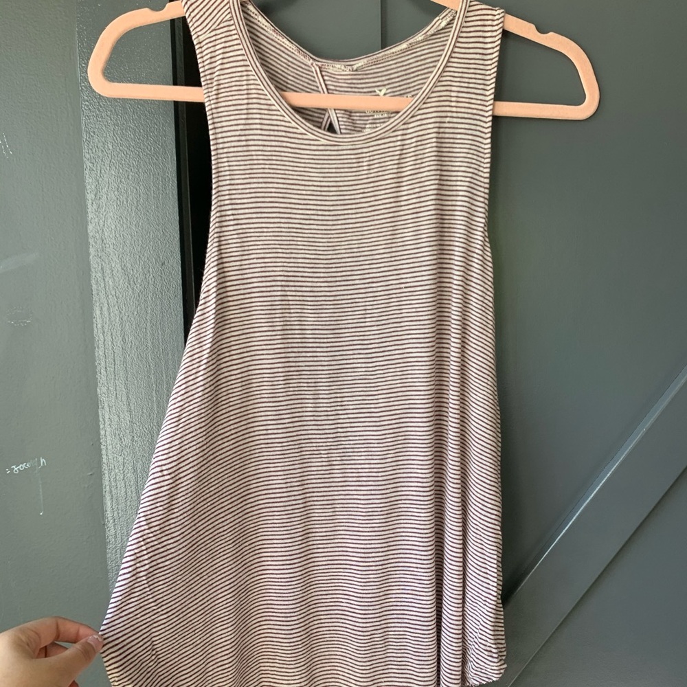 stripes top with semi open back